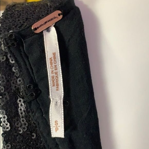 Free People Womans S Black Sequined Fit & Flare Mini Dress - Picture 5 of 8